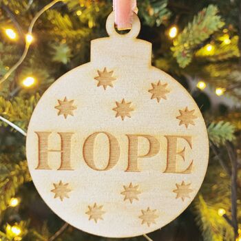 Hope Christmas Wooden Decoration, 2 of 3