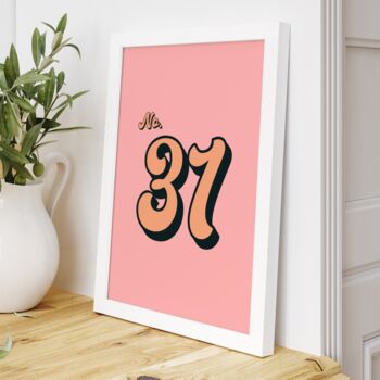 Custom House Number Print Colourful Wall Art, 3 of 4