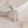 Personalised Sterling Silver Tree Of Life Pendant With Gold Hare, thumbnail 1 of 8