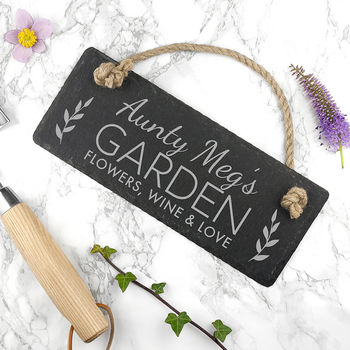 Personalised Garden Slate Hanging Sign, 5 of 5
