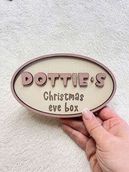 Christmas Eve Box Name Sign Personalised Kid Crate Sign, 8 of 10