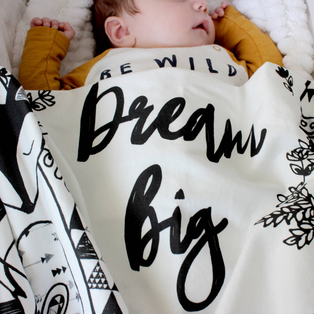 Personalised Woodland Baby Organic Swaddle Blanket, 1 of 10