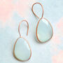 Aqua Chalcedony Rose Gold Plated Silver Drop Earrings, thumbnail 1 of 4