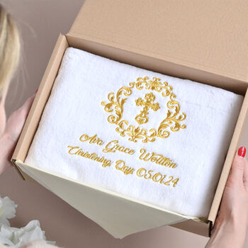 Personalised Christening Bath Towel, 4 of 8