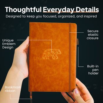 Brown Bear A5 Journal With Strap, Bookmark And Pen Holder, 6 of 7