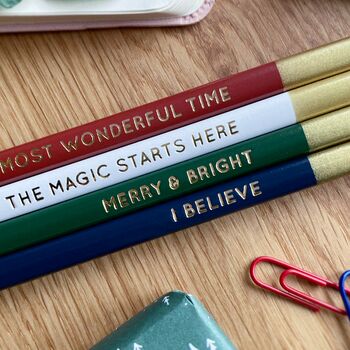 Set Of Four Christmas Message Pencils, 8 of 11