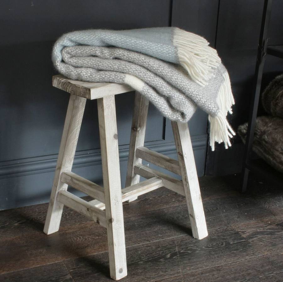 duck egg blue and cream throw by ella james