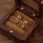 Sterling Silver Sapphire Blue Cz Heart Huggie Hoop, thumbnail 2 of 11