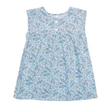 Girls Blue Cosmic Spring Summer Cotton Pyjama Set, 3 of 7