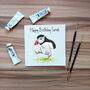 Illustrated Dancing Puffin Birthday Card, thumbnail 3 of 6