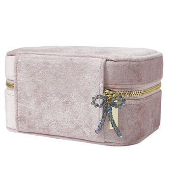 Velvet Jewellery Box With Beaded Bow Charm, 12 of 12