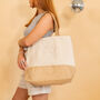 Embroidered Wifey Est Year Jute Tote Bag, thumbnail 1 of 10