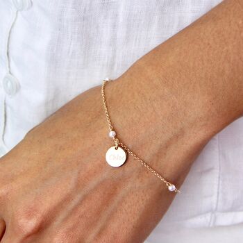 Silver Delicate Pearl Chain Bracelet, 3 of 10