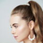 Swarovski Pearl Statement Hoop Wedding Earrings Mona, thumbnail 3 of 8