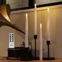 Set Of Four White Taper Candles With Remote, thumbnail 1 of 7