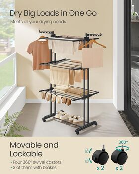 Four Tier Large Clothes Airer Foldable Drying Rack, 3 of 8