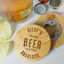 Personalised Free Text Bamboo Bottle Opener Coaster, thumbnail 3 of 7