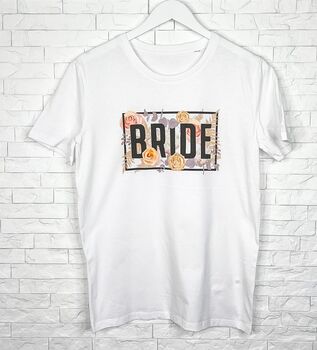 Bride And Bride Tribe Pampas Grass Matching T Shirt Set, 2 of 4