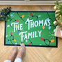 Personalised Christmas Lights Family Doormat, thumbnail 3 of 5