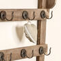 Farmhouse Wooden Wall Shelf With Hooks, thumbnail 3 of 4