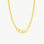 Ancient Allure Textured Gold Plated Link Necklace, thumbnail 2 of 6