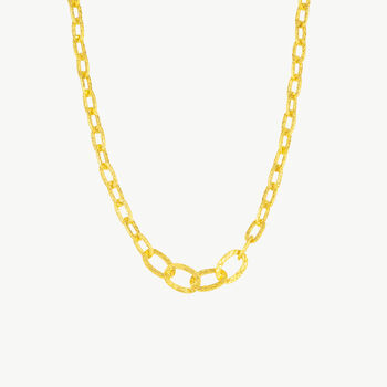 Ancient Allure Textured Gold Plated Link Necklace, 2 of 6
