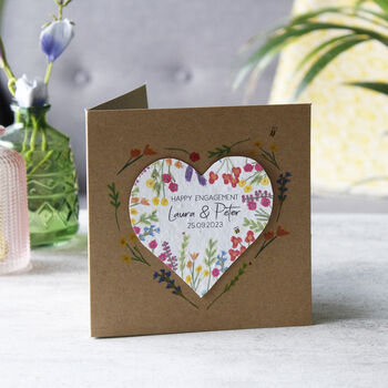 Engagement Wildflower Seed Heart Card, 4 of 6