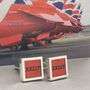 Red Arrows Cufflinks | Upcycled Rudder | Aviation Gift, thumbnail 3 of 8