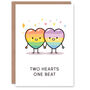 Cute Lgbtq Rainbow Kawai Hearts One Beat Valentine's Card, thumbnail 1 of 6