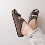 Leather Sandals With Memory Foam Insole, thumbnail 2 of 11