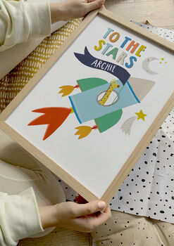 Rocket To The Stars Children's Print, 3 of 5