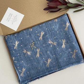 Personalised Dragonfly Print Scarf, 2 of 5