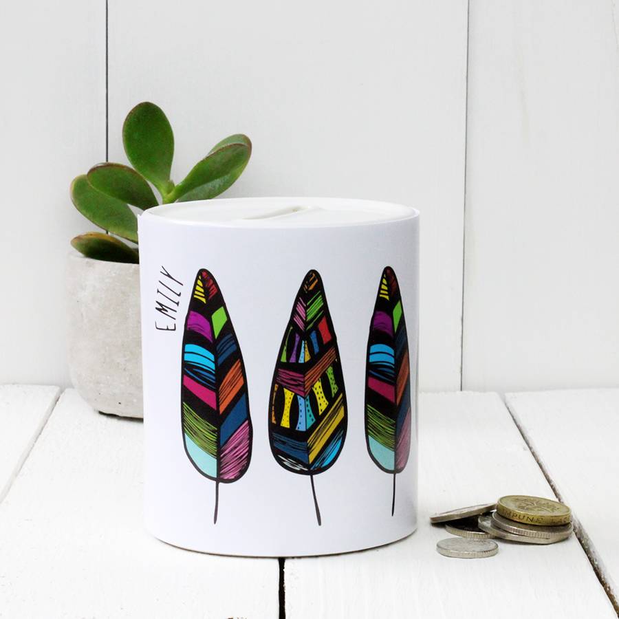 Personalised Feather Money Box By A Piece Of