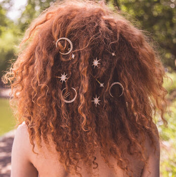 Juno Moon And Star Wedding Hair Clip Set, 6 of 6