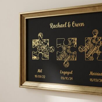 Wedding Anniversary Gifts For Couples Gold Milestones Print, 9 of 12