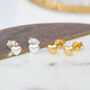 18ct Gold Plated Or Sterling Silver Heart Stud Earrings, thumbnail 1 of 4