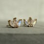 Labradorite Lotus Stud Earrings, thumbnail 7 of 11