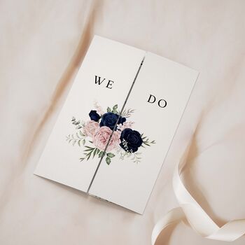 Navy And Blush Gatefold Wedding Invitations, 2 of 5