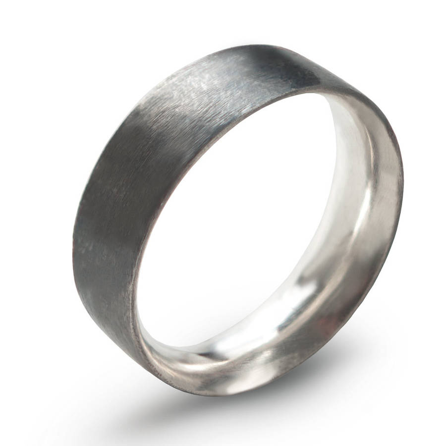 sterling silver wedding ring comfort fit oxidised by 