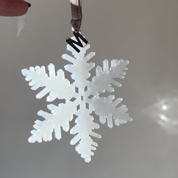 Initial Snowflake Christmas Tree Decoration, 2 of 2