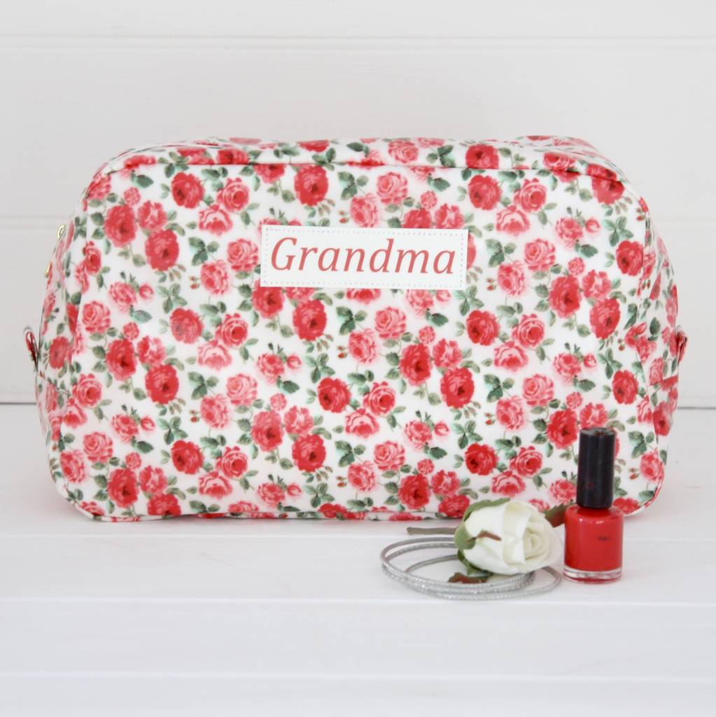 Personalised Wipe Clean Rose Wash Bag By Lucy Lilybet