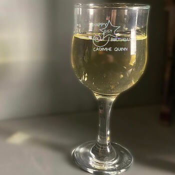 21st Birthday Gift Engraved Wine Glass, 4 of 7