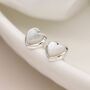 Sterling Silver Mother Of Pearl Heart Stud Earrings, thumbnail 3 of 10