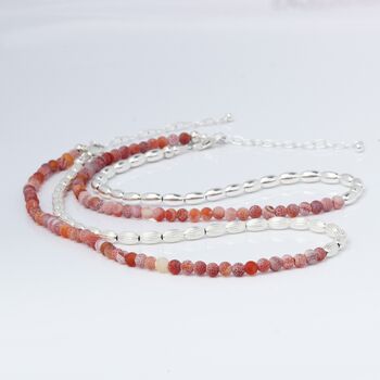 Orange Agate And Sterling Silver Necklace Or Bracelet, 8 of 12