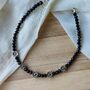 Black Beads Floral Indie Chain Boho Payal Anklet, thumbnail 1 of 4