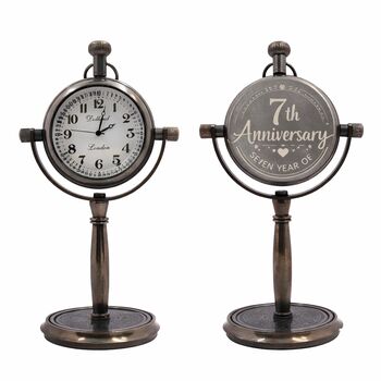 Personalised 7th Anniversary Bronze Desk Clock, 3 of 12