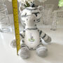 Personalised Alphabet Zebra Teddy Bear New Baby, Christening Or 1st Birthday Gift, thumbnail 8 of 12