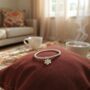 Sterling Silver Paw Print Beaded Stretch Bracelet, thumbnail 8 of 9