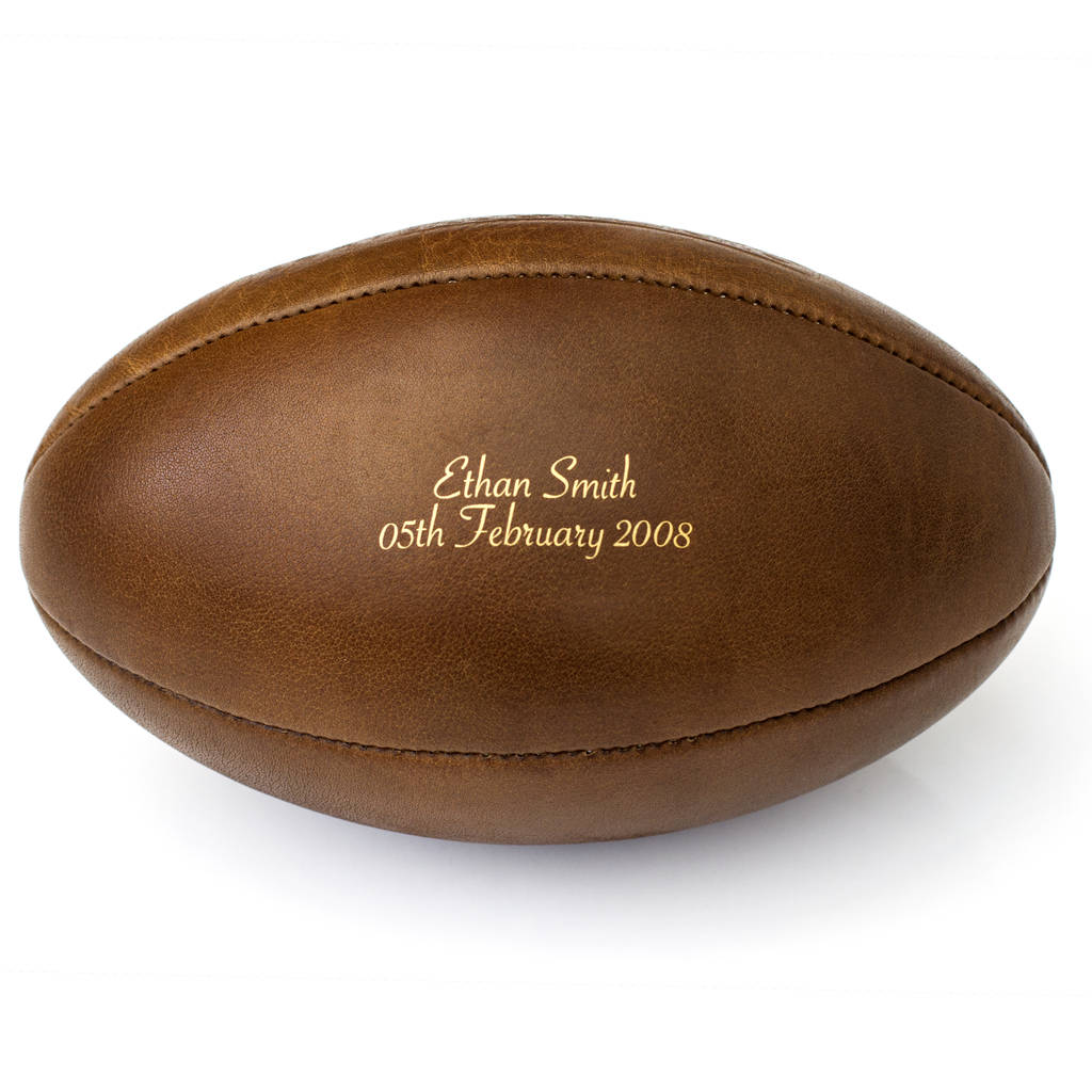 personalised vintage leather rugby ball by we print balls