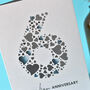 Love Hearts Iron 6th Anniversary Card, thumbnail 3 of 3